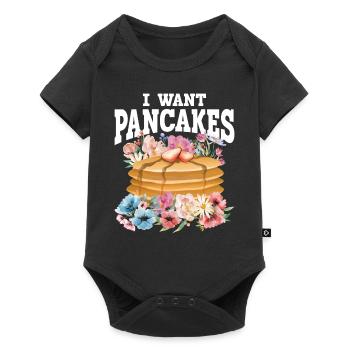 Amoureux des crêpes Les enfants je veux des crêpes - Body à manches courtes Premium Bébé - noir - Devant
