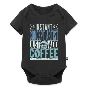 Instant-Konzeptkünstler Fügen Sie einfach Kaffee hinzu - Baby Premium Kurzarmbody - Schwarz - Vorne