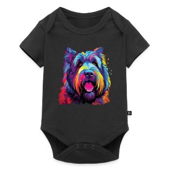 Watercolors Colorful Bouvier des Flandres - Baby Premium short-sleeve bodysuit - black - Front
