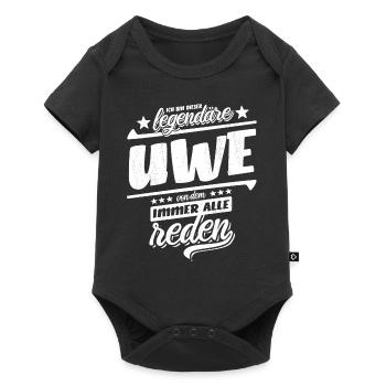 Ich bin dieser legendäre Uwe von dem alle reden - Baby Premium Kurzarmbody - Schwarz - Vorne