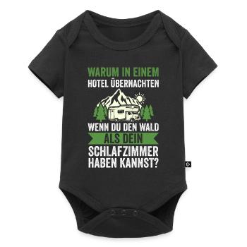 Camper Caravan Motorhome Camping Camping - Baby Premium short-sleeve bodysuit - black - Front
