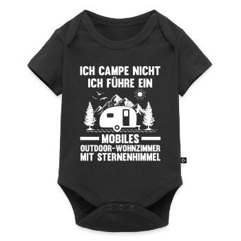 Camper Caravan Motorhome Camping Camping - Baby Premium short-sleeve bodysuit - black - Front