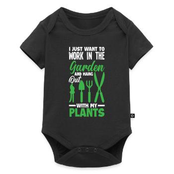 Garten Pflanzen Spruch Gärtner - Baby Premium Kurzarmbody - Schwarz - Vorne