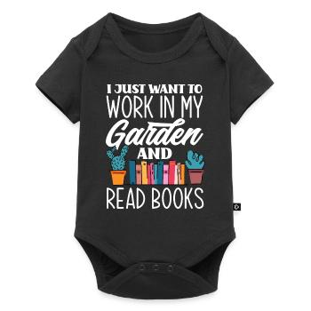 Garten Bücher - Baby Premium Kurzarmbody - Schwarz - Vorne
