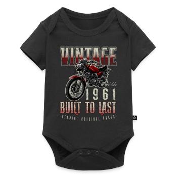 Vintage Motorcycle Bikers Motorbike Birthday 1961 - Baby Premium short-sleeve bodysuit - black - Front