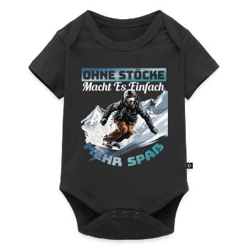 Snowboarder Snowboarding Snowboarden Ohne Stöcke - Baby Premium Kurzarmbody - Schwarz - Vorne