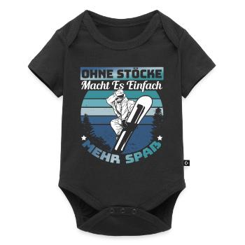 Snowboarder Snowboarding Snowboarden Ohne Stöcke - Baby Premium Kurzarmbody - Schwarz - Vorne