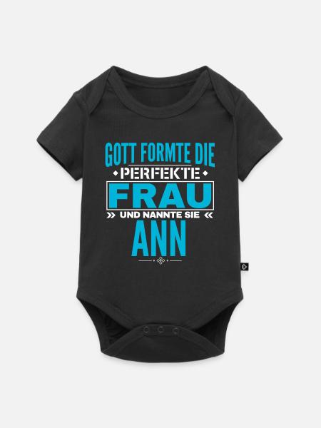 Ann Name Design - Baby Premium Kurzarmbody - Schwarz