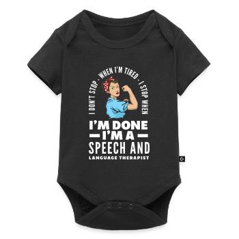Speech therapist, speech therapist, speech therapist - Baby Premium short-sleeve bodysuit - black - Front