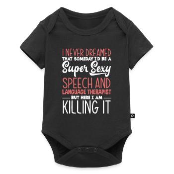 Speech therapist, speech therapist, speech therapist - Baby Premium short-sleeve bodysuit - black - Front