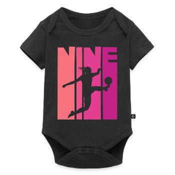 Footballeur Football 9ème Anniversaire - Body à manches courtes Premium Bébé - noir - Devant
