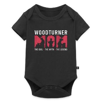 Woodturner Mom The Idol The Myth Loves Carpentry - Baby Premium Kurzarmbody - Schwarz - Vorne