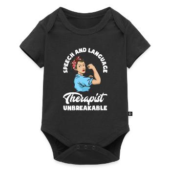 Speech therapist, speech therapist, speech therapist - Baby Premium short-sleeve bodysuit - black - Front