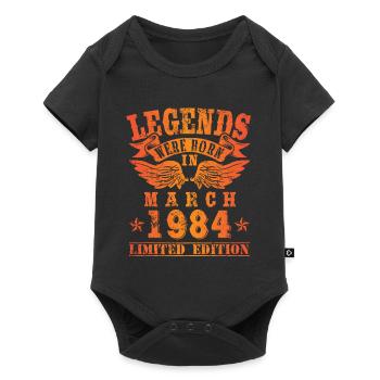 Legends were born in März 1984 Geburtstag - Baby Premium Kurzarmbody - Schwarz - Vorne