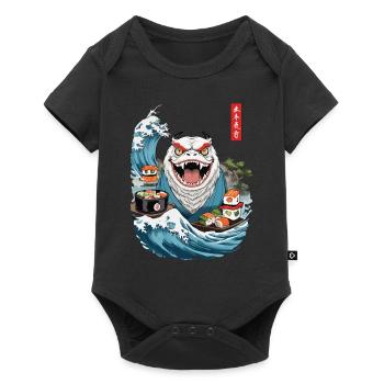 Japon Sushi Ukiyo-E Yokai Monster Streetwear Art - Body à manches courtes Premium Bébé - noir - Devant