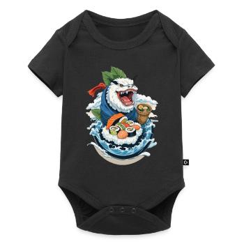 Sushi Yokai Monster Vintage Ukiyo-E Japan Art - Baby Premium short-sleeve bodysuit - black - Front