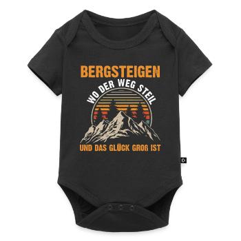 Bergsteiger Wandern Wanderer Klettern Bergsteigen - Baby Premium Kurzarmbody - Schwarz - Vorne