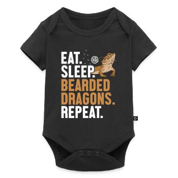 Eat Sleep Bearded Dragons Repeat Pogona Pet - Baby Premium short-sleeve bodysuit - black - Front