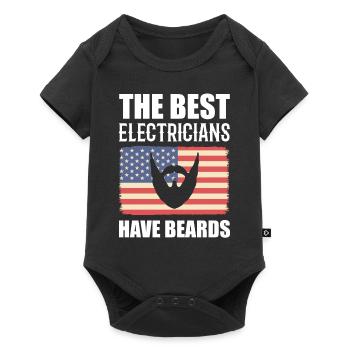 The Best Electricians Have Beards Elektrikexperte - Baby Premium Kurzarmbody - Schwarz - Vorne