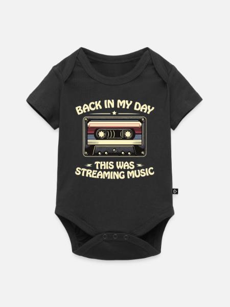 Retro 80s 90s Cassette Back In My Day Nostalgia - Baby Premium short-sleeve bodysuit - black