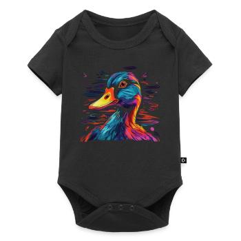 Watercolor Colorful Duck Colorful Animals - Baby Premium short-sleeve bodysuit - black - Front