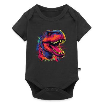 Watercolor Colorful T-rex Colorful Animals - Baby Premium short-sleeve bodysuit - black - Front