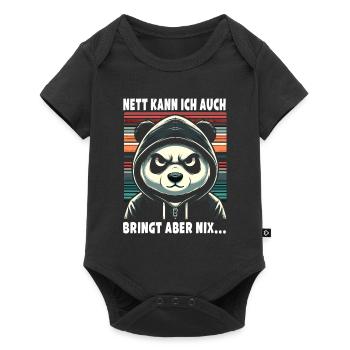Nett kann ich auch Sarkastisches Pandaliebhaber - Baby Premium Kurzarmbody - Schwarz - Vorne