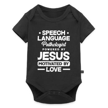 Speech therapist, speech therapist, speech therapist - Baby Premium short-sleeve bodysuit - black - Front