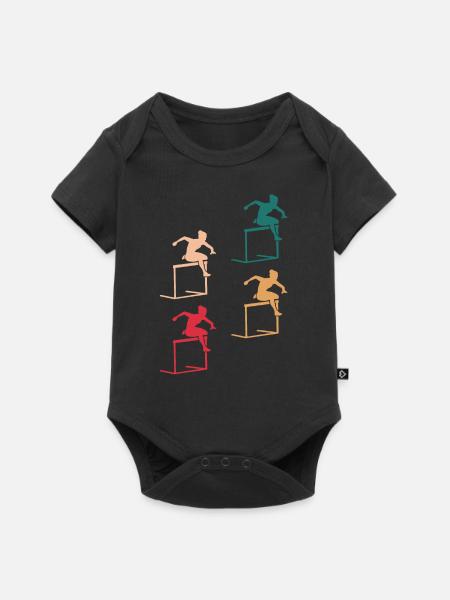 Farbspiel des Hindernislaufs - Baby Premium Kurzarmbody - Schwarz