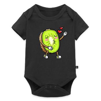 Kiwi fruit Kawaii émoticône - Body à manches courtes Premium Bébé - noir - Devant