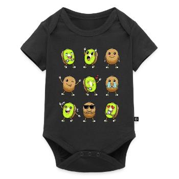 Kiwi fruit Kawaii émoticône - Body à manches courtes Premium Bébé - noir - Devant