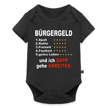L’argent des citoyens et moi allons travailler - Body à manches courtes Premium Bébé - noir - Devant