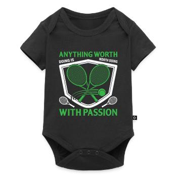 Alles, was es wert ist, getan zu werden, ist es wert, mit Leidenschaft getan zu werden - Baby Premium Kurzarmbody - Schwarz - Vorne
