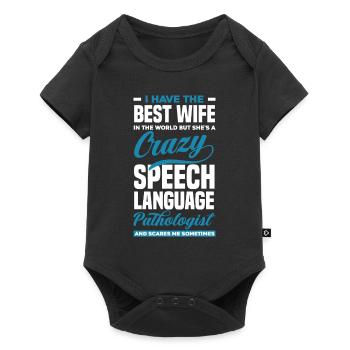 Speech therapist, speech therapist, speech therapist - Baby Premium short-sleeve bodysuit - black - Front