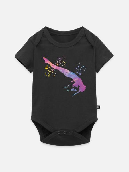 Synchronisierter Wassertaucher High Diver - Baby Premium Kurzarmbody - Schwarz