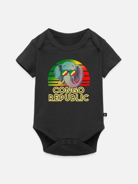 Kongo Republik - Baby Premium Kurzarmbody - Schwarz