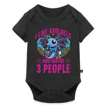 J’aime les axolotls et peut-être 3 personnes - Body à manches courtes Premium Bébé - noir - Devant