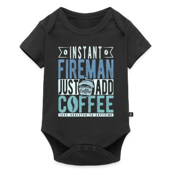 Pompier instantané Il suffit d’ajouter du café - Body à manches courtes Premium Bébé - noir - Devant