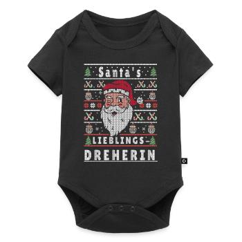 Ugly Christmas SANTA'S FAVORITE TURNER - Baby Premium short-sleeve bodysuit - black - Front