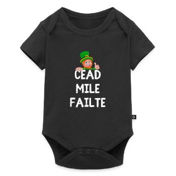 « Céad Míle Fáilte : Leprechaun Pride & Luck Tee » - Body à manches courtes Premium Bébé - noir - Devant