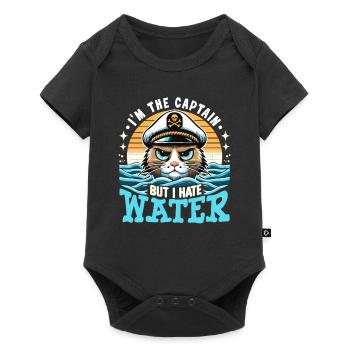 Boating Dad Boat Captain Pontoon Sailor Cruising - Baby Premium Kurzarmbody - Schwarz - Vorne