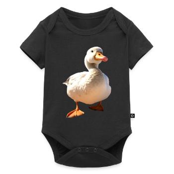 Oie, Oie, Poussin, Oie mignonne, Canard, Petites Oies - Body à manches courtes Premium Bébé - noir - Devant