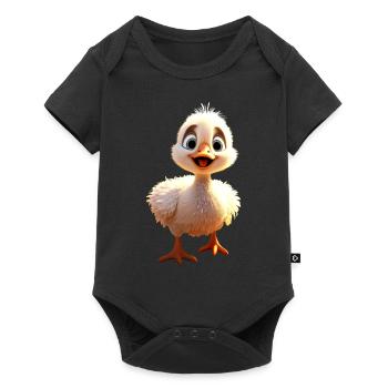 Oie, Oie, Poussin, Oie mignonne, Canard, Petites Oies - Body à manches courtes Premium Bébé - noir - Devant