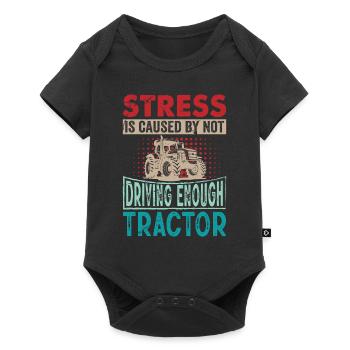 Rétro Tractor Harvest Time - Stress Dire Anglais - Body à manches courtes Premium Bébé - noir - Devant