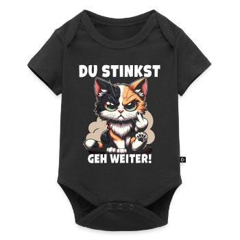 Du stinkst Geh weiter! Sarkastisches - Baby Premium Kurzarmbody - Schwarz - Vorne