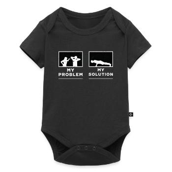 Pilates Lover Mon problème Mon Pictogramme Papa Maman - Body à manches courtes Premium Bébé - noir - Devant