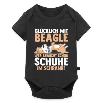 Dog Beagle - Baby Premium short-sleeve bodysuit - black - Front