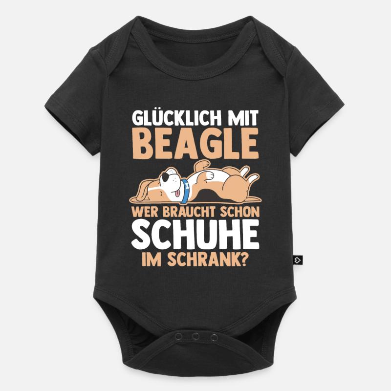 Hund Beagle - Baby Premium Kurzarmbody - Schwarz