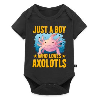 Nur ein Junge, der Axolotl liebt - Baby Premium Kurzarmbody - Schwarz - Vorne