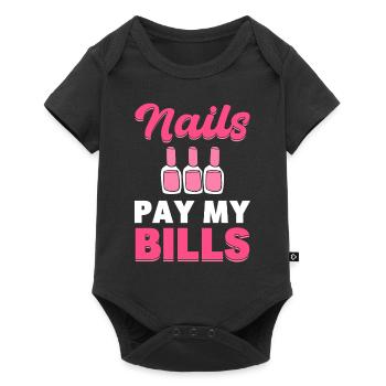 Lustiger Nagel -Techniker Nagelkünstler - Baby Premium Kurzarmbody - Schwarz - Vorne